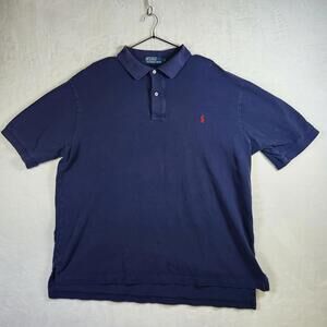 Polo Ralph Lauren Short‎ Sleeve Polo Shirt Blue Size XLT Casual Preppy